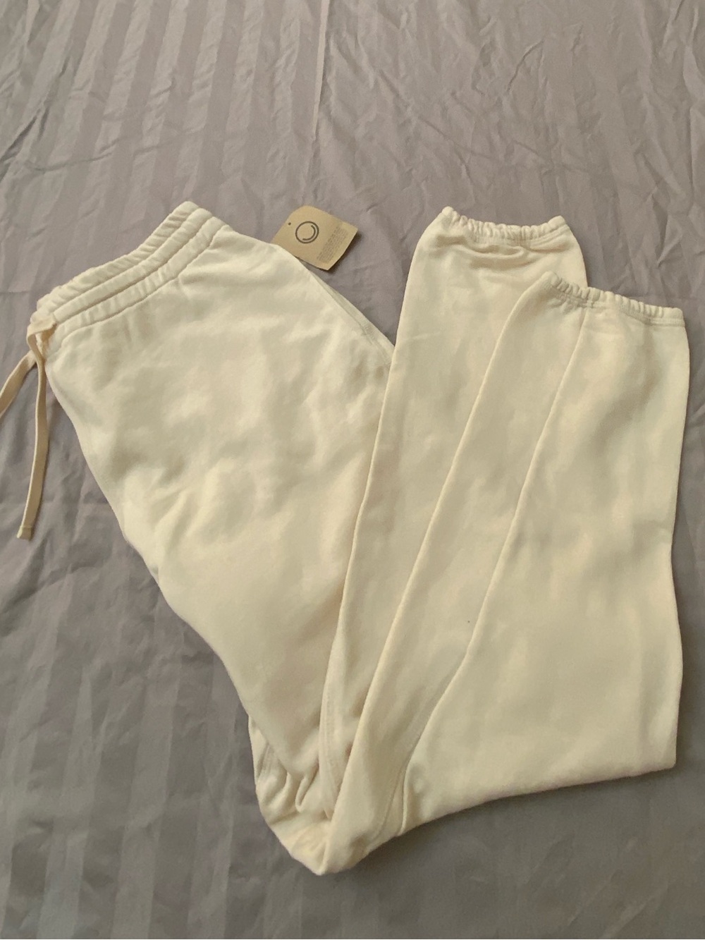 For Better Days Cream Drawstring Sweatpants NWT